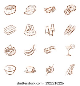 Food images. Background for printing, design, web. Binary color.