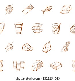 Food images. Background for printing, design, web. Seamless. Binary color.