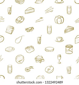 Food images. Background for printing, design, web. Seamless. Binary color.