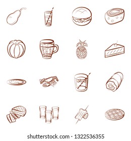 Food images. Background for printing, design, web. Binary color.