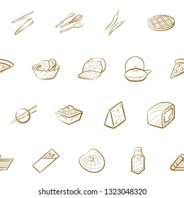 Food images. Background for printing, design, web. Seamless. Binary color.