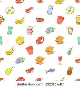 Food images. Background for printing, design, web. Seamless. Colored.
