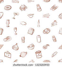 Food images. Background for printing, design, web. Seamless. Binary color.
