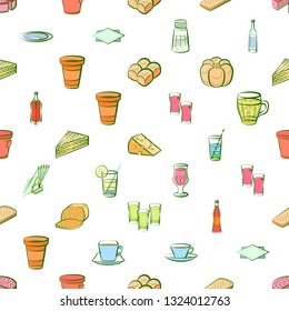 Food images. Background for printing, design, web. Seamless. Colored.