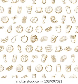 Food images. Background for printing, design, web. Seamless. Binary color.