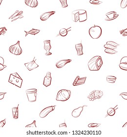 Food images. Background for printing, design, web. Seamless. Binary color.