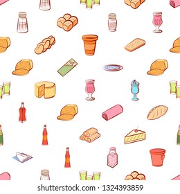 Food images. Background for printing, design, web. Seamless. Colored.