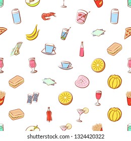 Food images. Background for printing, design, web. Seamless. Colored.