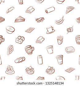 Food images. Background for printing, design, web. Seamless. Binary color.