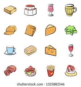 Food images. Background for printing, design, web. Colored.