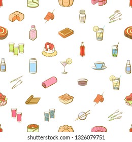 Food images. Background for printing, design, web. Seamless. Colored.