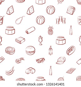 Food images. Background for printing, design, web. Seamless. Binary color.