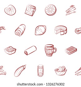 Food images. Background for printing, design, web. Seamless. Binary color.