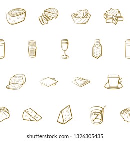 Food images. Background for printing, design, web. Seamless. Binary color.