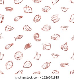 Food images. Background for printing, design, web. Seamless. Binary color.