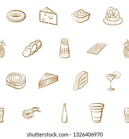 Food images. Background for printing, design, web. Seamless. Binary color.