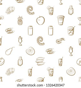 Food images. Background for printing, design, web. Seamless. Binary color.