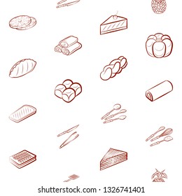 Food images. Background for printing, design, web. Seamless. Binary color.