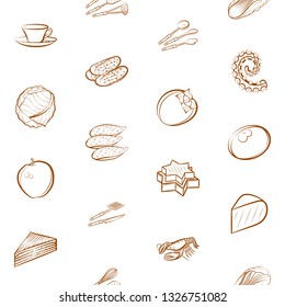 Food images. Background for printing, design, web. Seamless. Binary color.