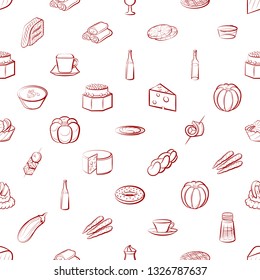Food images. Background for printing, design, web. Seamless. Binary color.