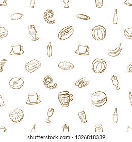 Food images. Background for printing, design, web. Seamless. Binary color.