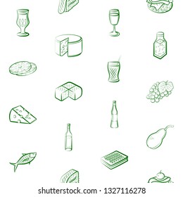 Food images. Background for printing, design, web. Seamless. Binary color.