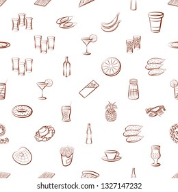 Food images. Background for printing, design, web. Seamless. Binary color.