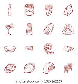 Food images. Background for printing, design, web. Binary color.