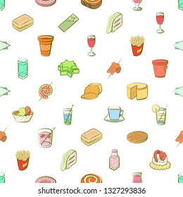 Food images. Background for printing, design, web. Seamless. Colored.