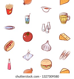 Food images. Background for printing, design, web. Seamless. Colored.