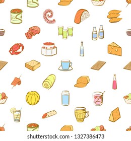 Food images. Background for printing, design, web. Seamless. Colored.