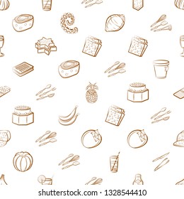 Food images. Background for printing, design, web. Seamless. Binary color.