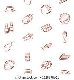 Food images. Background for printing, design, web. Seamless. Binary color.