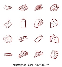 Food images. Background for printing, design, web. Binary color.