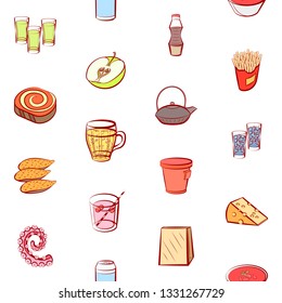 Food images. Background for printing, design, web. Seamless. Colored.