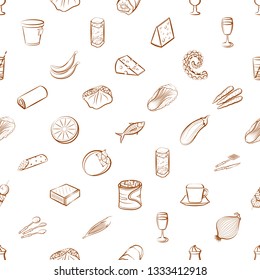 Food images. Background for printing, design, web. Seamless. Binary color.