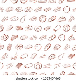 Food images. Background for printing, design, web. Seamless. Binary color.