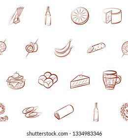 Food images. Background for printing, design, web. Seamless. Binary color.