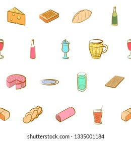 Food images. Background for printing, design, web. Seamless. Colored.