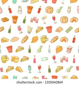 Food images. Background for printing, design, web. Seamless. Colored.
