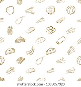 Food images. Background for printing, design, web. Seamless. Binary color.