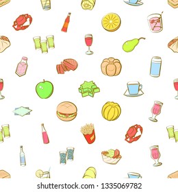 Food images. Background for printing, design, web. Seamless. Colored.