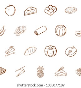 Food images. Background for printing, design, web. Seamless. Binary color.