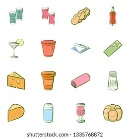 Food images. Background for printing, design, web. Colored.