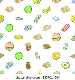 Food images. Background for printing, design, web. Seamless. Colored.