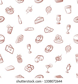 Food images. Background for printing, design, web. Seamless. Binary color.