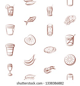 Food images. Background for printing, design, web. Seamless. Binary color.