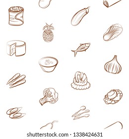 Food images. Background for printing, design, web. Seamless. Binary color.