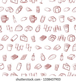 Food images. Background for printing, design, web. Seamless. Binary color.