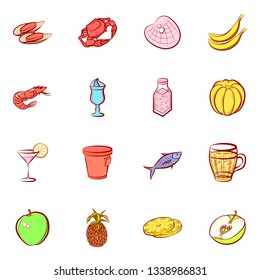 Food images. Background for printing, design, web. Colored.